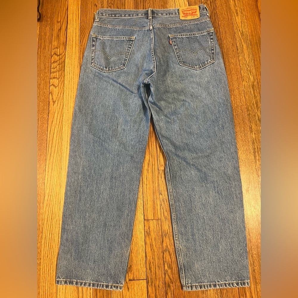 Levi's Blue Relaxed Fit Jeans with Natural Distressing